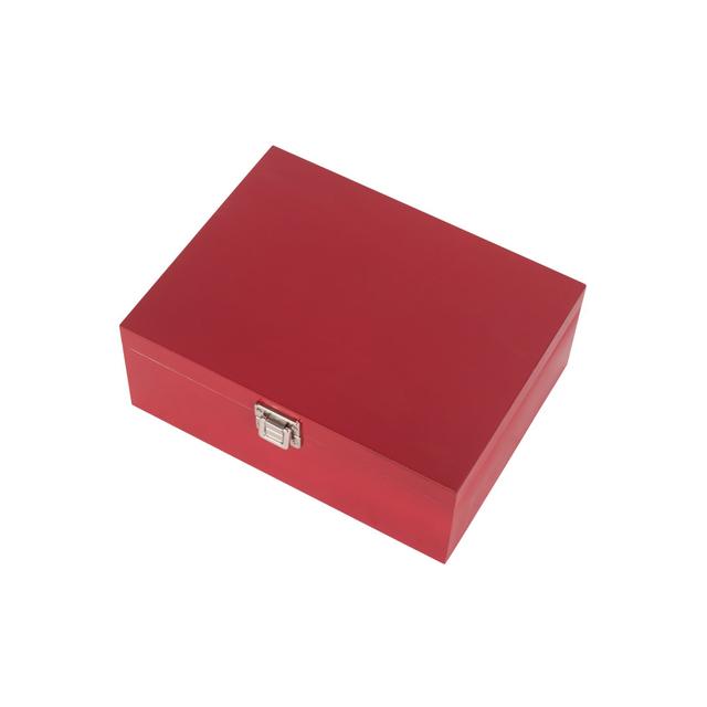 Wooden Storage Box with Lid Ebern Designs Size: 23cm W x 30cm D, Colour: Red on Productcaster.