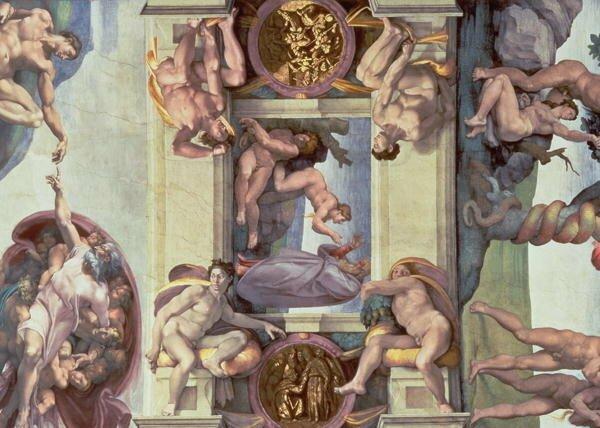 Sistine Chapel Ceiling: The Creation of Eve, 1510 by Michelangelo - Unframed Art Print on Canvas East Urban Home Size: 70cm H x 100cm W x 2.3cm D, For on Productcaster.