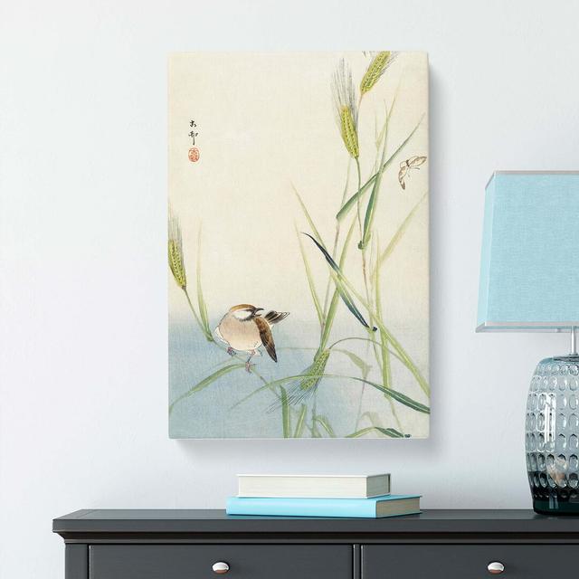 Bird & Butterfly by Ohara Koson - Wrapped Canvas Painting East Urban Home Size: 60cm H x 40cm W x 3cm D on Productcaster.