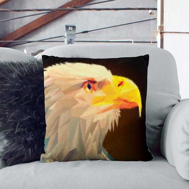 Geometric Bald Eagle Bird in Abstract Cushion with Filling East Urban Home Size: 55cm H x 55cm W x 20cm D, Backing Colour: Black on Productcaster.