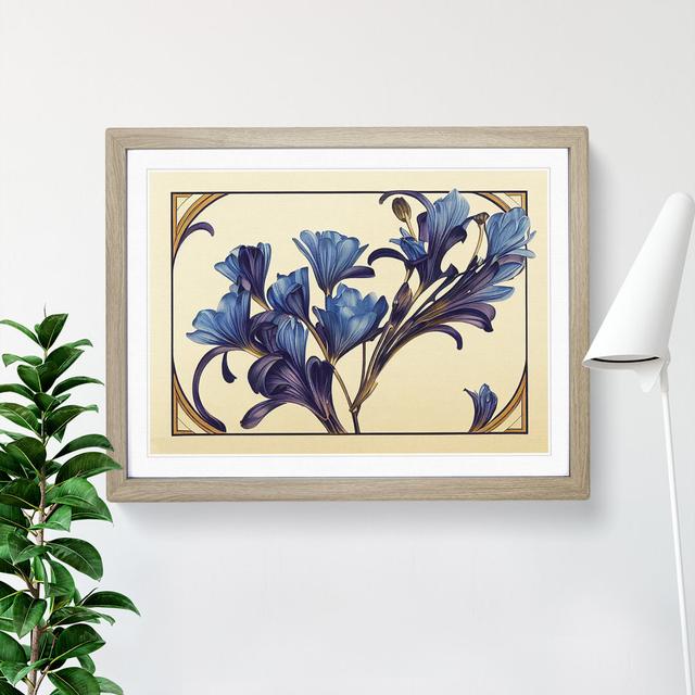 Bluebell Flower Deco - Picture Frame Painting Marlow Home Co. Size: 25cm H x 34cm W x 2cm D, Framed Colour: Oak Framed on Productcaster.