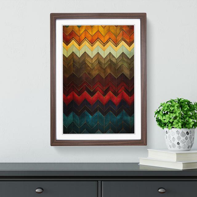 Chevrons Victorian - Single Picture Frame Print on Wood George Oliver Format: Walnut Framed, Size: 34cm H x 25cm W x 2cm D on Productcaster.