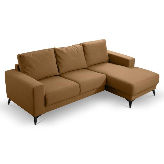 Ecksofa Reyne Corrigan Studio Polsterfarbe: Mustard, Beinfarbe: Schwarz, Ausrichtung: Ausrichtung Rechts on Productcaster.