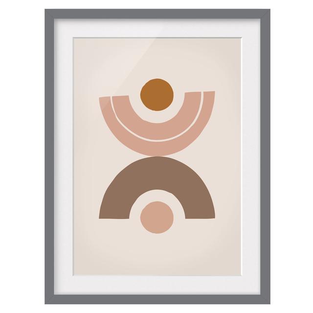 Line Art Abstract Shapes Pastel - Picture Frame Graphic Art Isabelline Frame Option: Grey, Size: 40cm H x 30cm W x 2cm D on Productcaster.