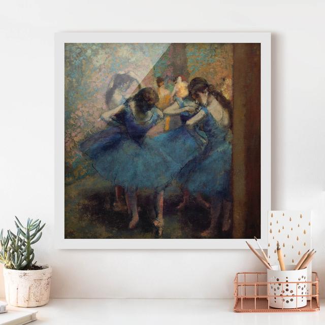 Blue Dancers by Edgar Degas - Picture Frame Painting Rosalind Wheeler Frame Option: White Framed, Size: 50cm H x 50cm W x 2cm D on Productcaster.