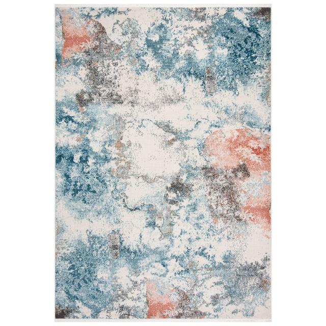 Ison Abstract Machine Woven Blue Area Rug Bloomsbury Market Rug Size: Rectangle 91 x 152cm on Productcaster.