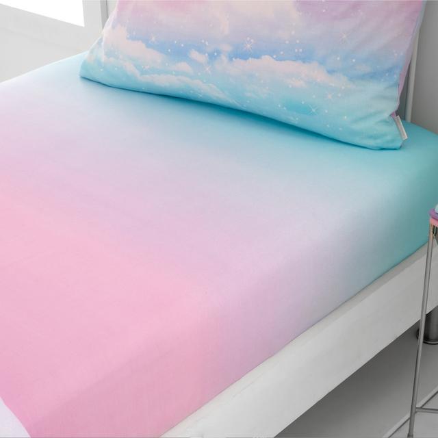 Ombre Rainbow Clouds Fitted Sheet Catherine Lansfield Size: Single (3') on Productcaster.