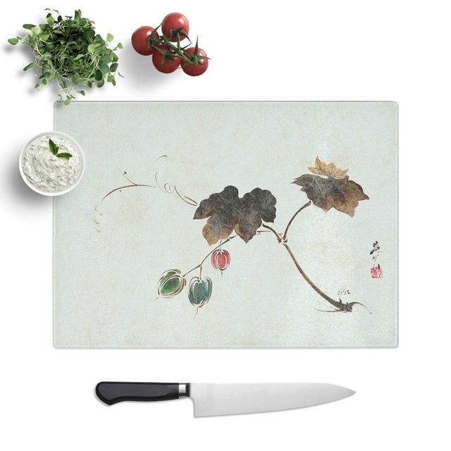 Glass Leaves by Shibata Zeshin Chopping Board East Urban Home Size: 39 cm W x 28.5 cm L on Productcaster.