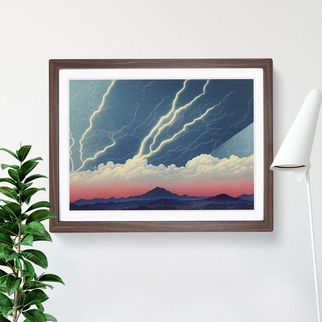 Angelical Thunderstorm - Picture Frame Graphic Art 17 Stories Frame Colour: Brown, Size: 34cm H x 46cm W on Productcaster.