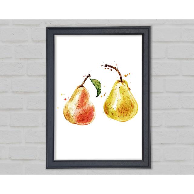 Gerahmtes Leinwandbild Pear Duo 1 Sommerallee Größe: 59,7 cm H x 42 cm B x 1,5 cm T, Format: Poster mit grauem Rahmen on Productcaster.