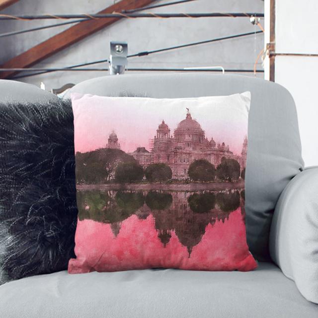 Victoria Memorial in Kolkata India Cushion with Filling East Urban Home Size: 40cm H x 40cm W x 15cm D, Backing Colour: Stone on Productcaster.