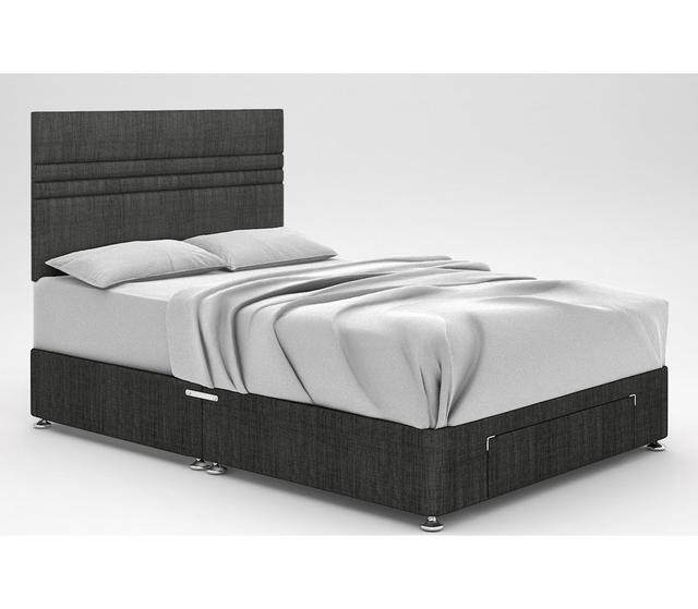 Ostara Divan Bed Base 17 Stories Colour: Charcoal, Storage Type: End Drawer, Size: Double (4'6) on Productcaster.