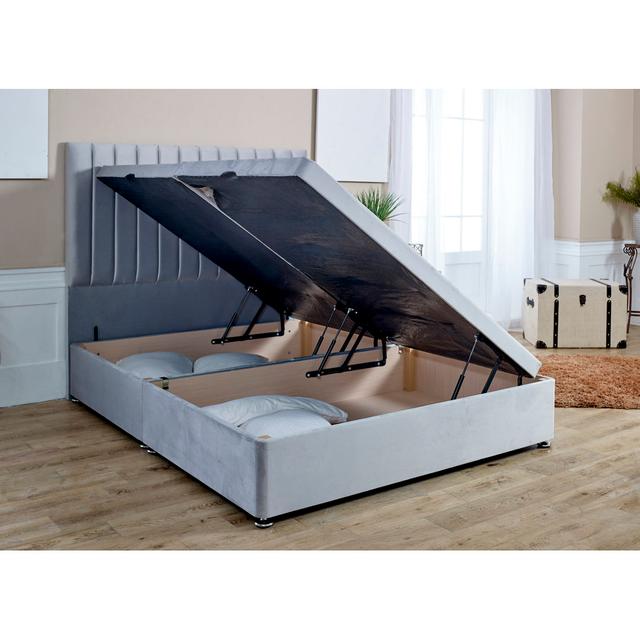 Akshara Upholstered Bed Frame Canora Grey Colour: Silver, Size: Small Double (4') on Productcaster.