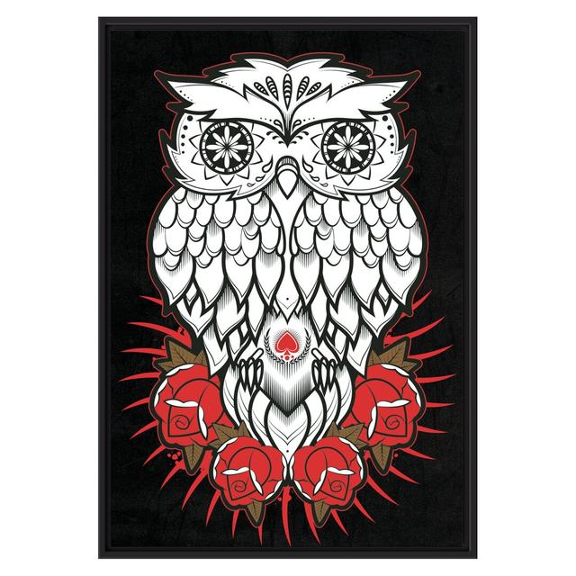 Gerahmtes Wandbild Owl black East Urban Home Größe: 100 cm H x 70 cm B on Productcaster.