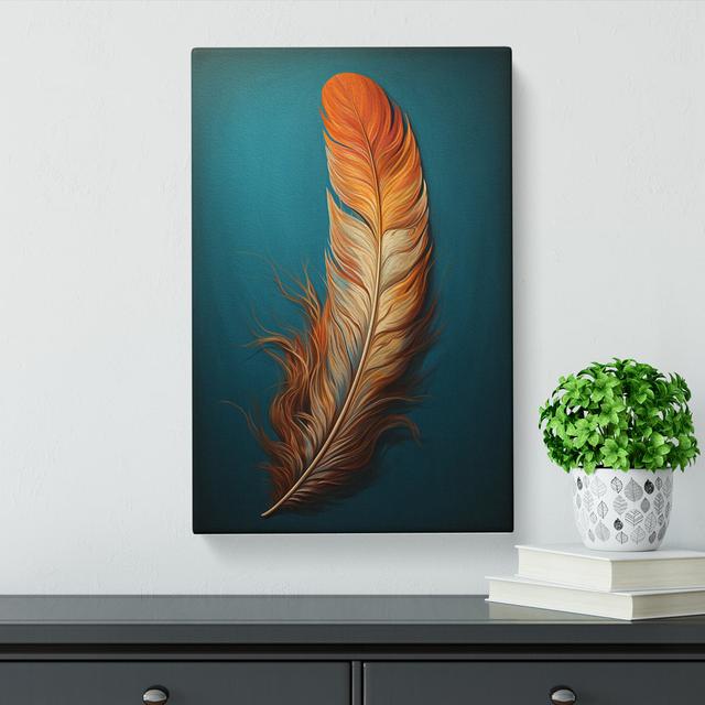 Feather Hard Edge - No Frame Print World Menagerie Size: 76cm H x 50cm W x 3cm D on Productcaster.