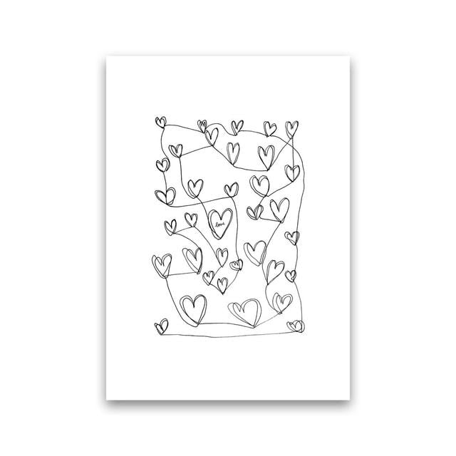 Continuous Hearts by Carissa Tanton - Drawing Print on Paper Ophelia & Co. Frame Option: Unframed, Size: 30cm H x 21cm W x 1cm D on Productcaster.