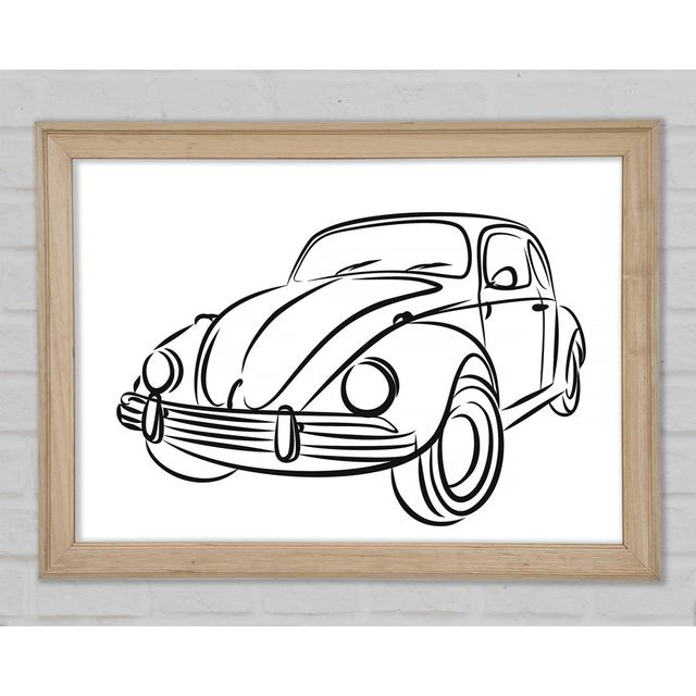 VW Beetle Outline - Single Picture Frame Art Prints Bright Star Size: 42cm H x 59.7cm W x 1.5cm D on Productcaster.