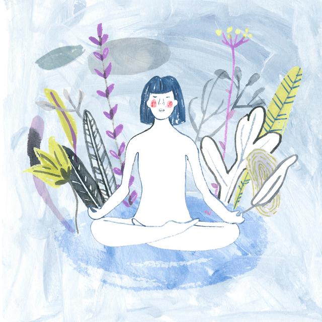 Meditation Garden Yoga III - Wrapped Canvas Art Prints Rosalind Wheeler Size: 122cm H x 122cm W x 3.8cm D on Productcaster.