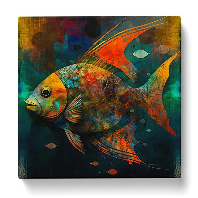 Fish Abstract Expressionism House of Hampton Size: 35cm H x 35cm W x 3cm D on Productcaster.