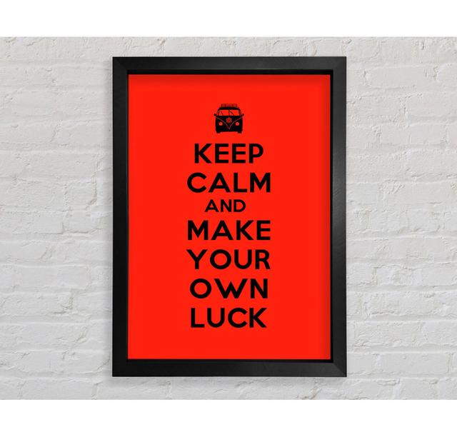 Makhi Keep Calm Luck Framed Print Wall Art Happy Larry Format: Bronze Framed Paper, Size: 84.1cm H x 59.7cm W x 3.4cm D on Productcaster.