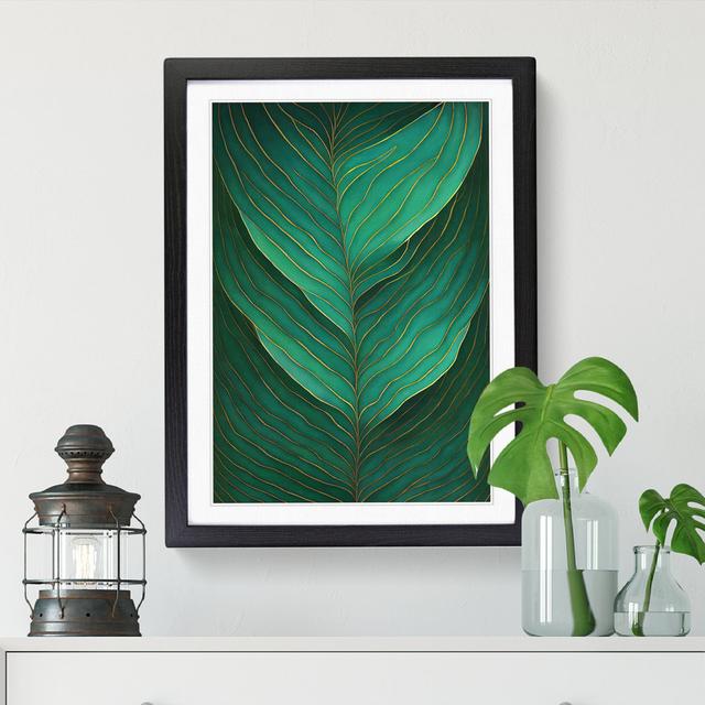 FRM-V0523-1865X Plant Leaf Art Vol.6 - Picture Frame Print Marlow Home Co. Size: 64cm H x 46cm W x 2cm D, Frame Option: Oak on Productcaster.