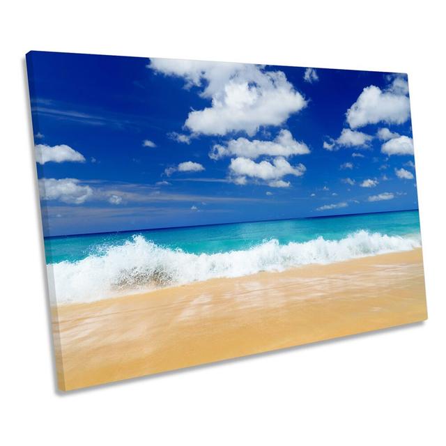 Beach Seascape Modern - Wrapped Canvas Art Prints Highland Dunes Size: 61cm H x 91.4cm W x 4cm D on Productcaster.