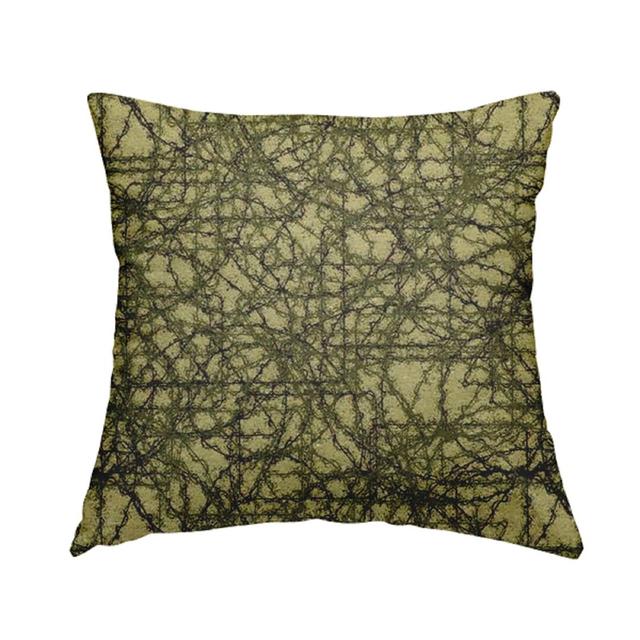 Chenille Fabric Jacquard Tapestry Barbed Wire Green Beige Pattern Cushions Piped Finish Handmade To Order Ivy Bronx Colour: Green/Beige, Size: 55cm H on Productcaster.