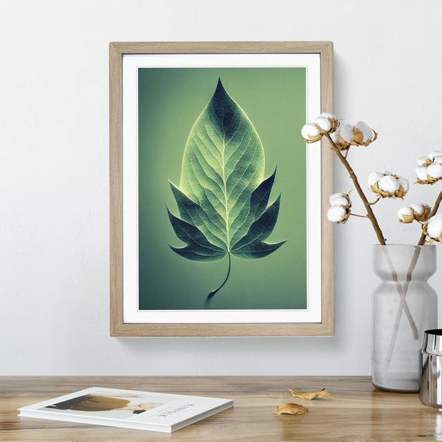 XV1022-3958X Single Plant Leaf No.1 - Print Marlow Home Co. Format: Oak Framed, Size: 36cm H x 27cm W, Matte Colour: White on Productcaster.