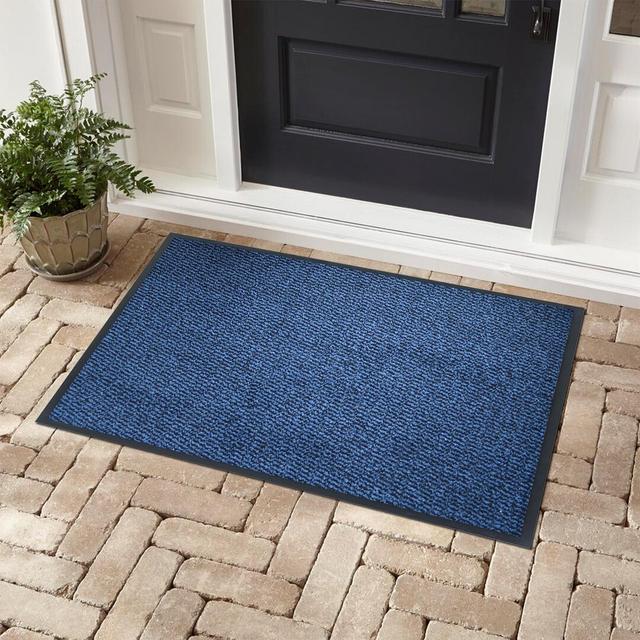 Bookout Barrier 120 x 120 cm Non-Slip Indoor Outdoor Door Mat Zipcode Design Mat Size: Rectangular 120 x 80cm, Colour: Blue on Productcaster.