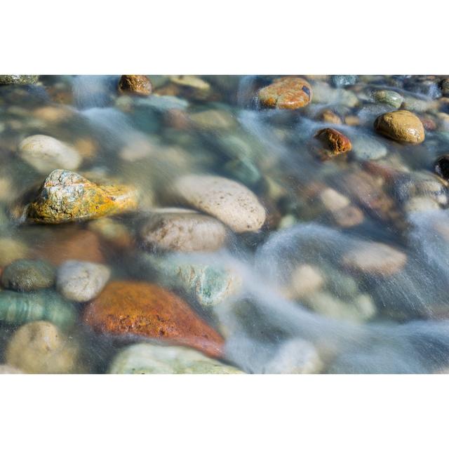 Pebble Stones In The River Water Close Up View, Highland Dunes Size: 81cm H x 122cm W x 3.8cm D on Productcaster.