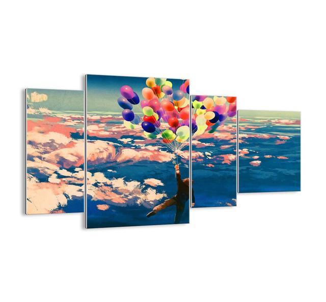 A Childhood Dream Came True - 4 Piece Unframed Painting Print Set on Glass Ebern Designs Size: 70cm H x 120cm W x 1.8cm D on Productcaster.