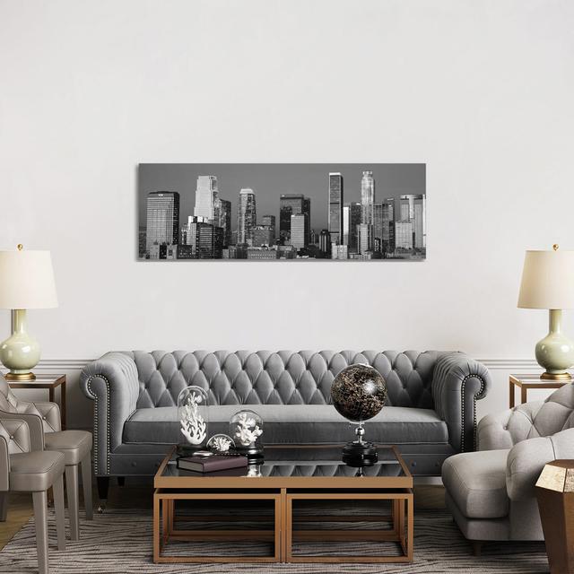 Los Angeles Skyline Cityscape - Wrapped Canvas Panoramic Print Brayden Studio Size: 50.8cm H x 152.4cm W x 3.81cm D on Productcaster.