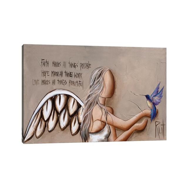 Faith Hope Love by Rut Art Creations - Wrapped Canvas Graphic Art Print iCanvas Size: 20.32cm H x 30.48cm W x 1.91cm D on Productcaster.