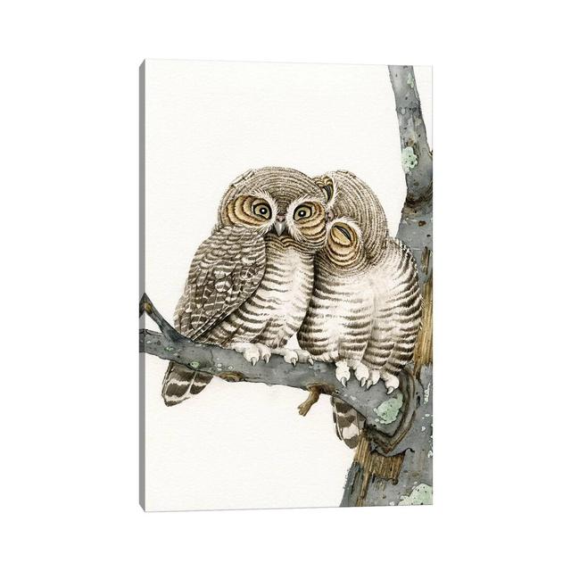 Owl Smooch by Tracy Lizotte - Wrapped Canvas Graphic Art Print Alpen Home Size: 101.6cm H x 66.04cm W x 3.81cm D on Productcaster.