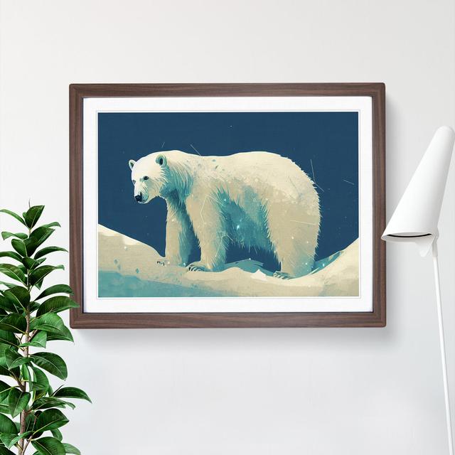 Polar Bear - Single Picture Frame Print Alpen Home Frame Option: Walnut, Size: 34cm H x 46cm W x 2cm D on Productcaster.