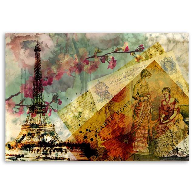 Leinwandbild Paris City Vintage Happy Larry Größe: 40 cm x 60 cm x 2 cm on Productcaster.