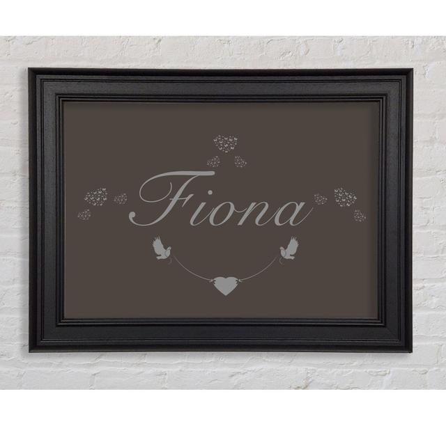 Your Name In Hearts Framed Print Happy Larry Colour: Chocolate, Size: 59.7cm H x 84.1cm W on Productcaster.