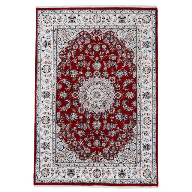 Hand Knotted Wool Red/White Rug Carpetfine Rug Size: Rectangle 170 x 240cm on Productcaster.