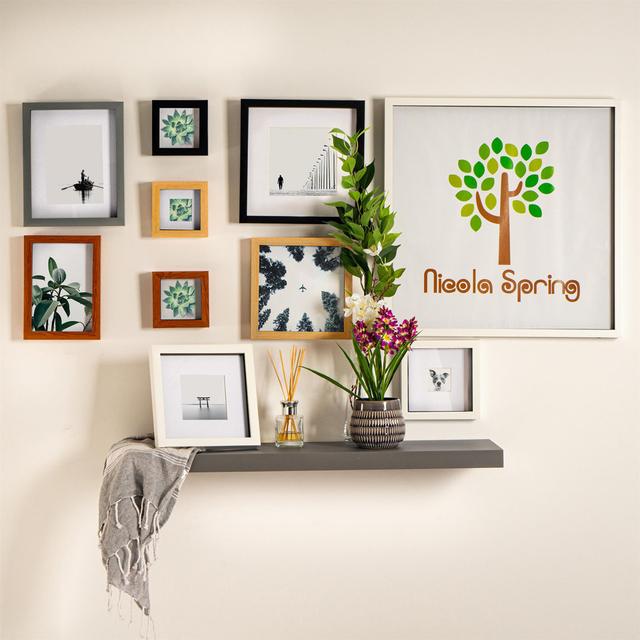 Shadow Box Picture Frame (Set of 5) Nicola Spring Size: 22.5cm H x 22.5cm W x 3.5cm D, Colour: White/White on Productcaster.