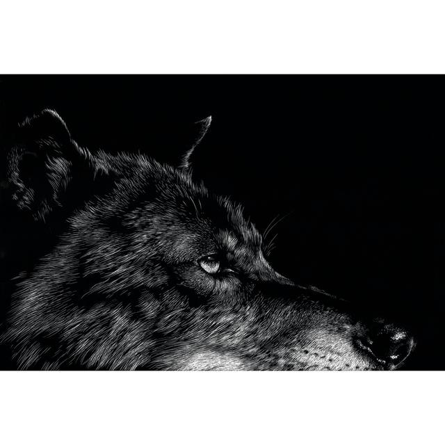 Scratchboard Wolf I - Wrapped Canvas Photograph Union Rustic Size: 81cm H x 122cm W on Productcaster.