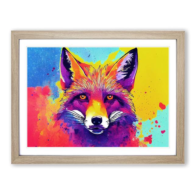 Fox Splashed Vol.4 Abstract - Picture Frame Graphic Art Alpen Home Size: 46cm H x 64cm W x 2cm D, Frame Colour: Oak on Productcaster.