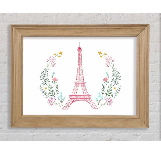 Eiffel Tower Wreath - Picture Frame Art Prints Bright Star Size: 100cm H x 141.4cm W on Productcaster.