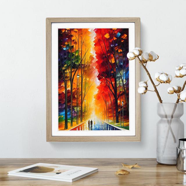 Vibrant Woodland Forest No.5 - Picture Frame Painting Marlow Home Co. Size: 46cm H x 34cm W x 2cm D, Frame Colour: Oak Framed on Productcaster.