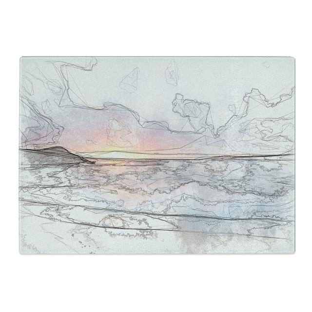 Tempered Glass Pacific Coast Sunset Chopping Board East Urban Home Size: 20 cm x 28.5 cm on Productcaster.