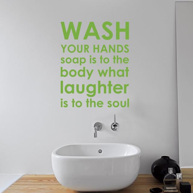 Wash Bathroom Rules Wall Sticker Maturi Colour: Pale Blue on Productcaster.