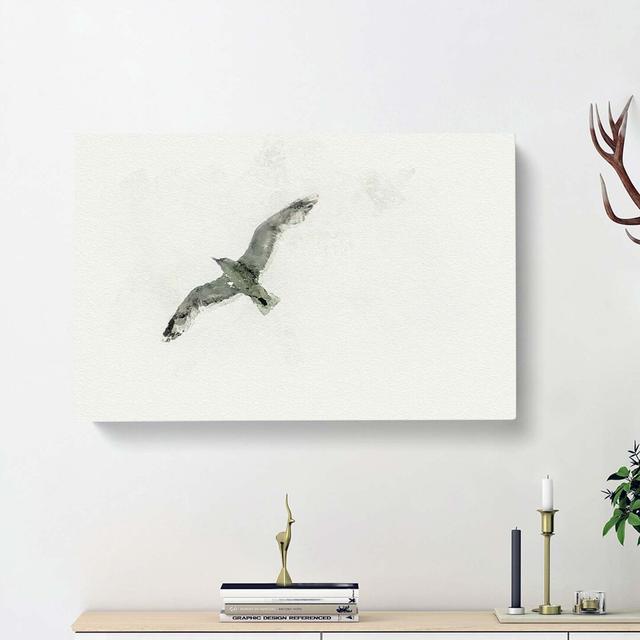 Flying Seagull in Abstract - Wrapped Canvas Graphic Art Print East Urban Home Size: 35cm H x 50cm W x 3cm D on Productcaster.