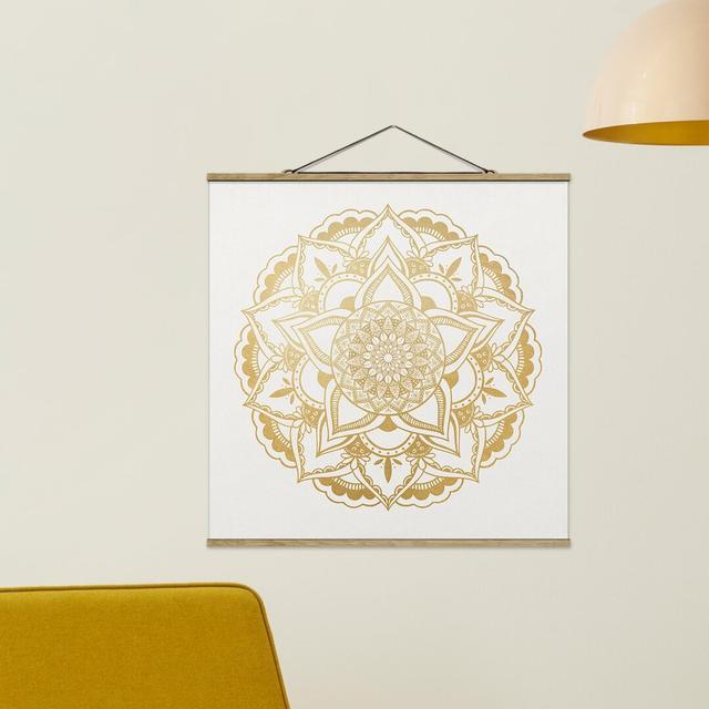 Mandala Flower - Graphic Art Print Bloomsbury Market Size: 100cm H x 100cm W x 0.3cm D on Productcaster.