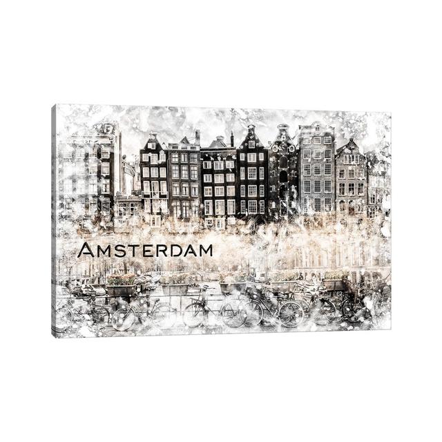 Amsterdam Collage by Melanie Viola - Wrapped Canvas Painting Borough Wharf Size: 45.72cm H x 30.48cm W x 1.905cm D on Productcaster.