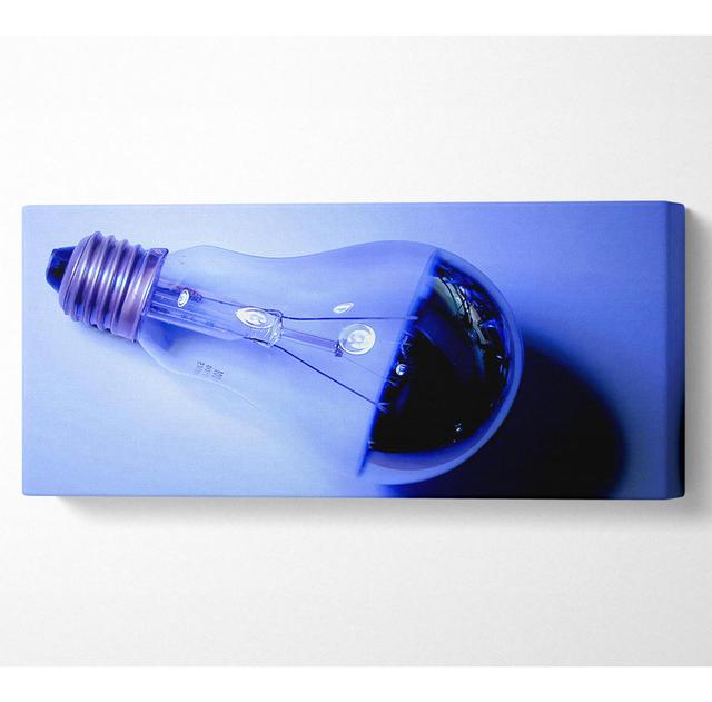 Lightbulb Blues - Wrapped Canvas Art Prints Highland Dunes Size: 50.8cm H x 121.9cm W on Productcaster.