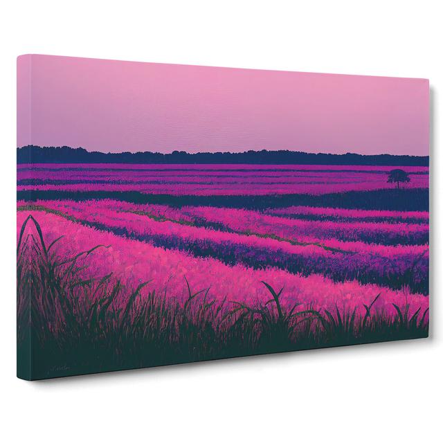 Soothing Bluebell Field - Wrapped Canvas Print ClassicLiving Size: 40cm H x 60cm W x 3cm D on Productcaster.